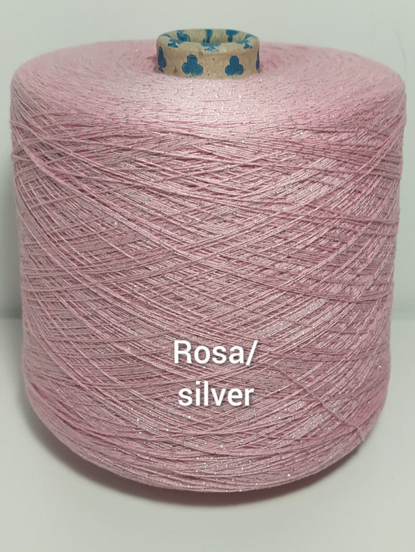 Glitter Pink / silver thread